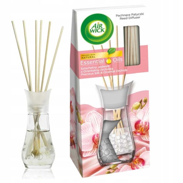 Air Wick Pachnące Patyczki Szlachetny Jedwab z Orientalną Orchideą/Precious Silk & Oriental Orchids 25ml - obrazek 2