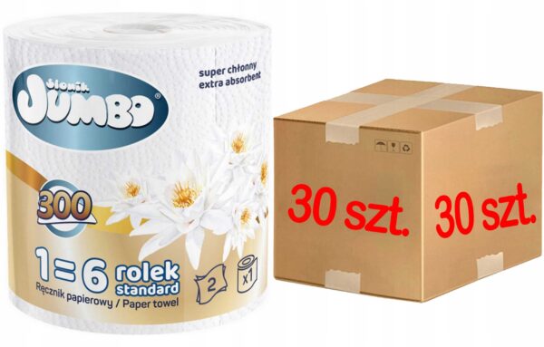 Ręcznik papierowy 1R SŁONIK JUMBO MAXI 300 list 2W - 30 szt.