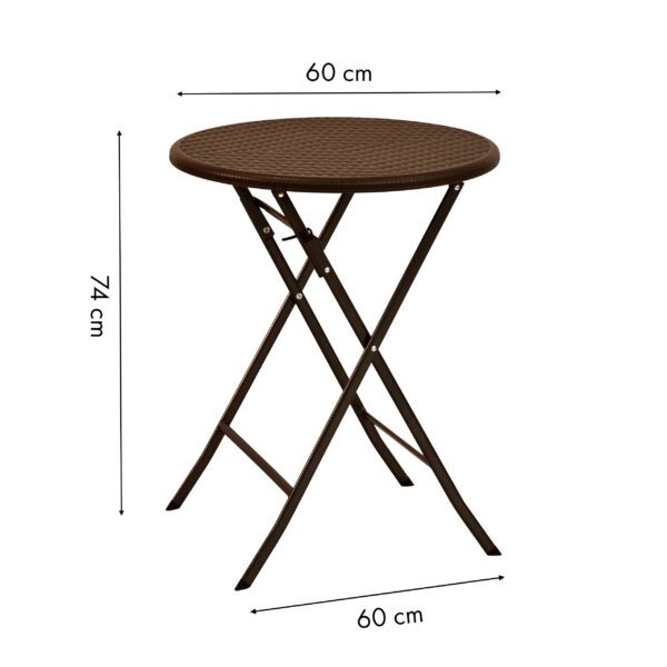 Stolik kawowy składany stół ogrodowy ratan 60cm - obrazek 6