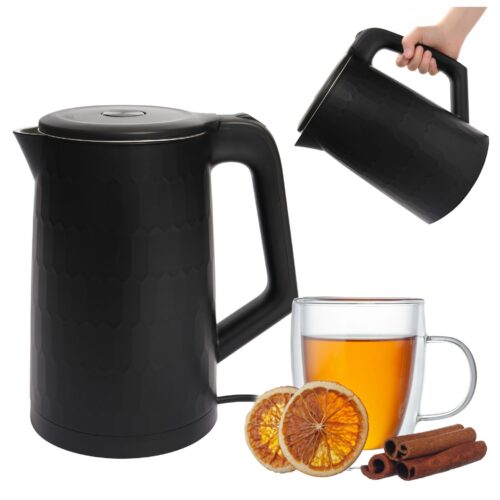 Czajnik elektryczny bezprzewodowy turystyczny 1500W 1.8l obrotowy czarny