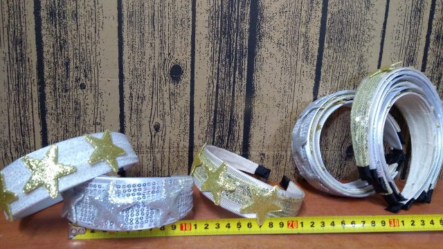 opaska do włosów 12szt. złota/srebrna GWIAZDKA