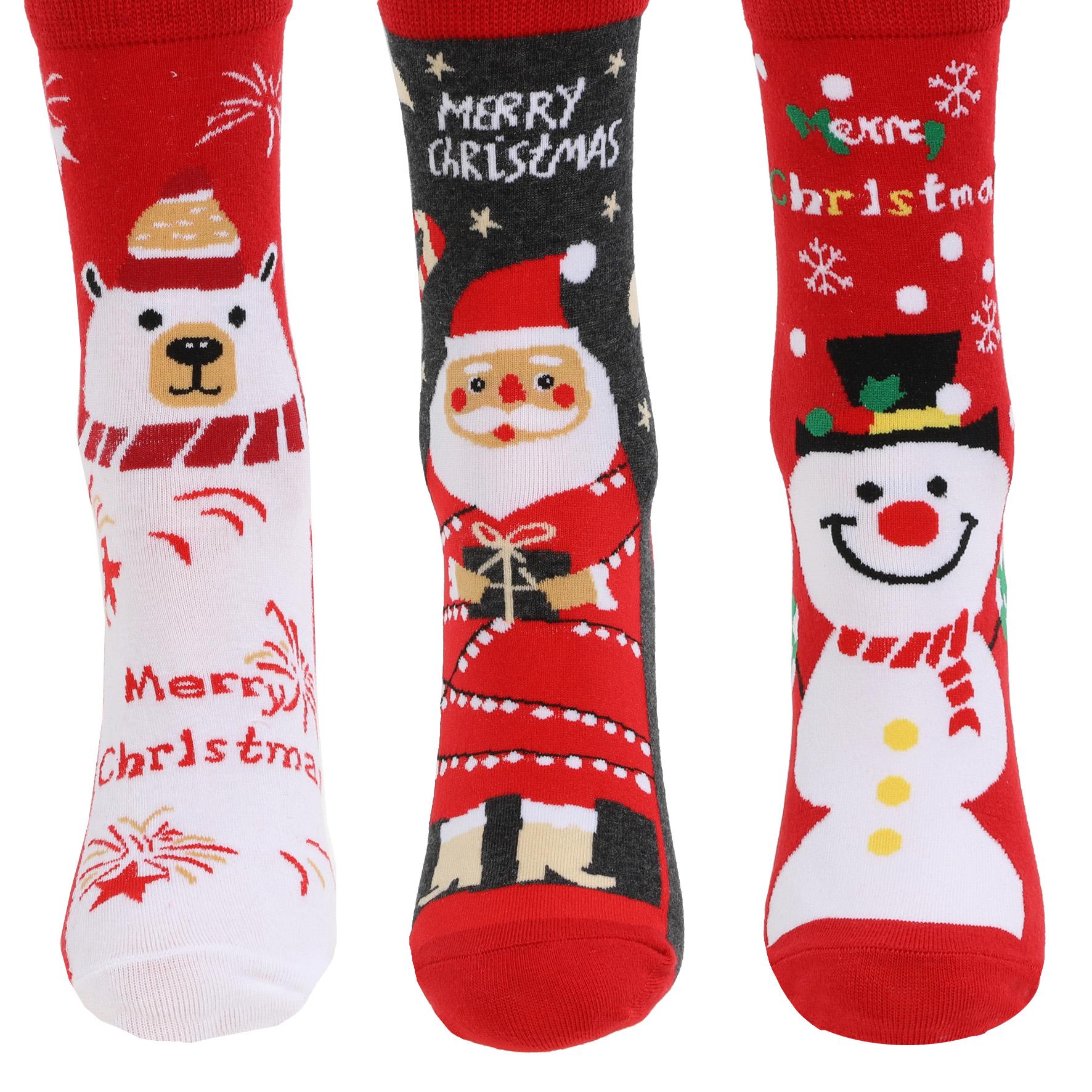skarpetki damskie z motywem Świątecznym w pudełku 3-pak CSLS400-003/3 roz  35-38